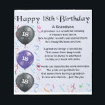 Grandson Poem - 18th Birthday Notepad<br><div class="desc">A great gift for a grandson on his 18th birthday</div>