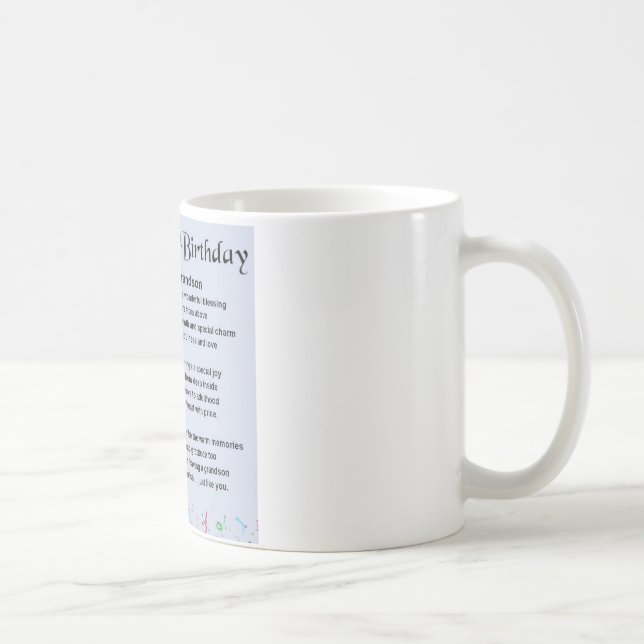 Grandson Poem  -  21st Birthday Coffee Mug (Right)