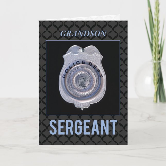 Grandson Sergeant in Police Department Promotion Card (Front)