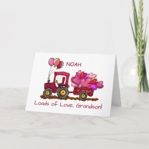 Grandson Valentines Day Loads of Love and Hearts Card