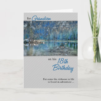 Grandson's 18th Birthday Kayak Outdoors Card