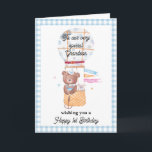 Grandson's Birthday Teddy Bear Greeting Card<br><div class="desc">Grandson's First Birthday Teddy Bear Greeting Card. Celebrate your Grandson's first birthday with this adorable watercolor Teddy Bear. Customize it for your grandson or add their name for a personalized touch. Perfect for kids, this whimsical card brings joyful wishes and a sense of wonder to their birthday celebration. Make their...</div>