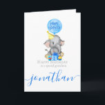 Grandson's Birthday Unforgettable! Card<br><div class="desc">As your grandson’s birthday approaches, I wanted to share a fantastic way to make his special day even more memorable. Imagine celebrating with a sweet baby elephant theme that he will absolutely adore! We have an adorable personalized baby card featuring a charming baby elephant, perfect for any little boy. You...</div>