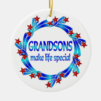 Grandsons Make Life Special Ceramic Ornament
