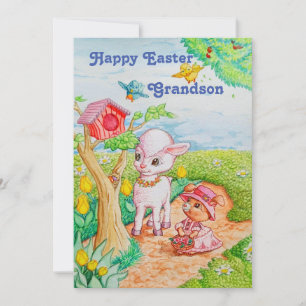 Grandson's Personalized Easter Card. Announcement