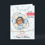 Grandson's Photo Birthday Nautical Greeting Card<br><div class="desc">Grandson's Photo Birthday Nautical Greeting Card. Celebrate your Grandson's first birthday with this adorable Nautical card. Customize it for your grandson or add their name for a personalized touch. Perfect for kids, this whimsical card brings joyful wishes and a sense of wonder to their birthday celebration. Make their day unforgettable!...</div>