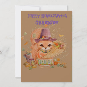 Grandsons Thanksgiving Greetings Card