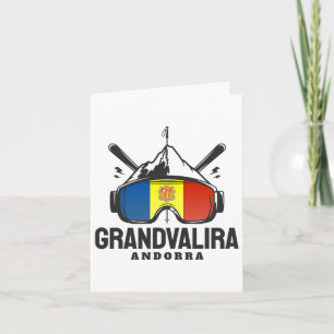 Grandvalira Andorra Ski Resort Retro Skiing Card