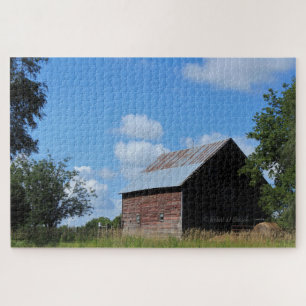Grange colorée du Kansas avec Puzzle des nuages