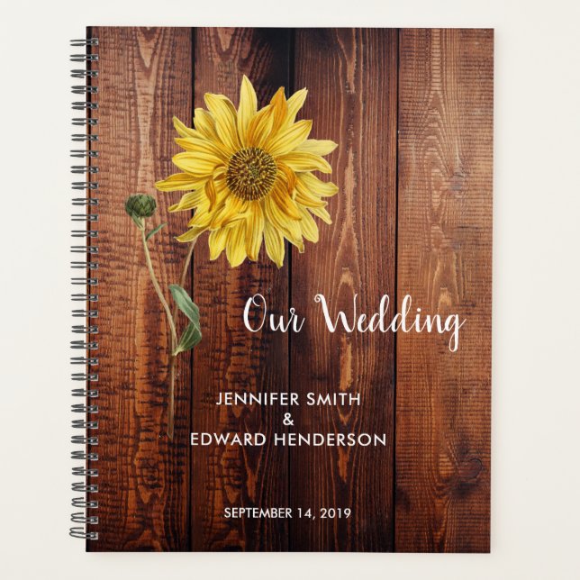 Grange rustique wedding planner de tournesol en bo (Devant)