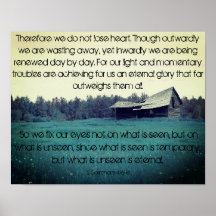 Grange turquoise - 2 Corinthians 4:16-18 Poster