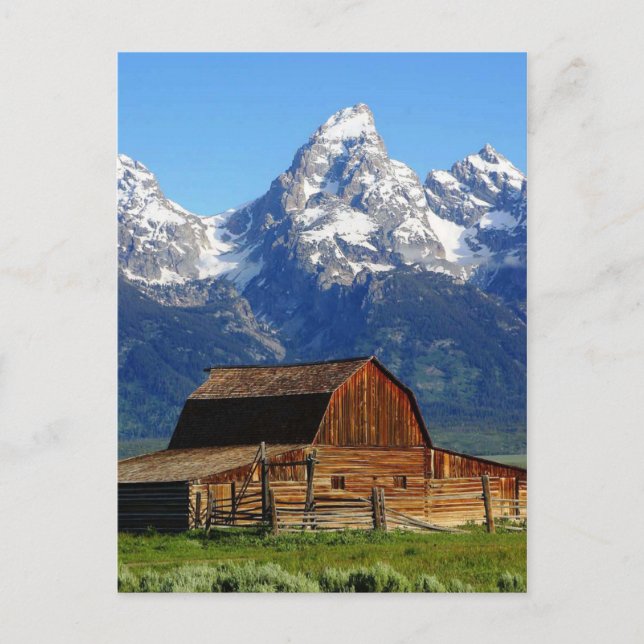 Granges Mormon Row, Carte postale Wyoming Landcape (Devant)