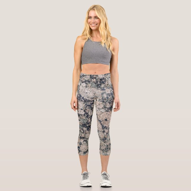 Granite background capri leggings (Front)