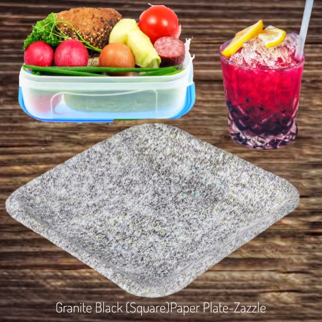 Granite Black  Paper Plate (Creator Uploaded)