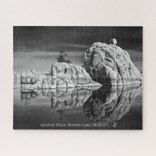 Granite Dells of Watson Lake in Black & White Jigsaw Puzzle
