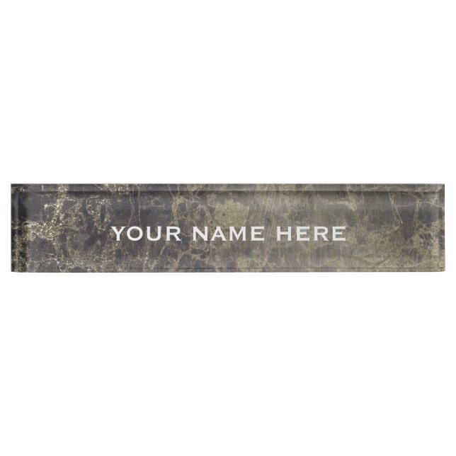 Granite Glitter Marble Glitter Glam Personalized Nameplate (Front)