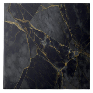 Granite Gray and Black Ceramic Tile Broken Effect