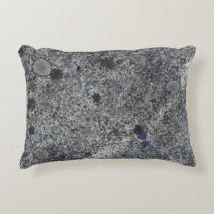 Granite Grey with Blue Details Accent Pillow