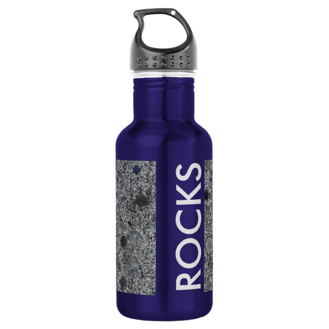 Granite Grey with Blue Details and Text 532 Ml Water Bottle (Back)