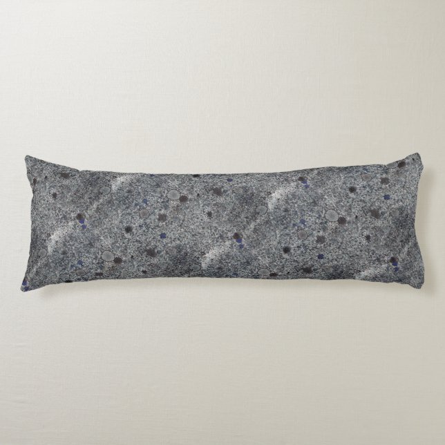 Granite Grey with Blue Details Body Pillow (Front)