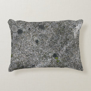 Granite Grey with Green Moss Decorative Pillow