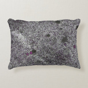 Granite Grey with Pink Details Decorative Pillow