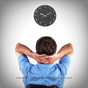 Granite Iron Round Clock