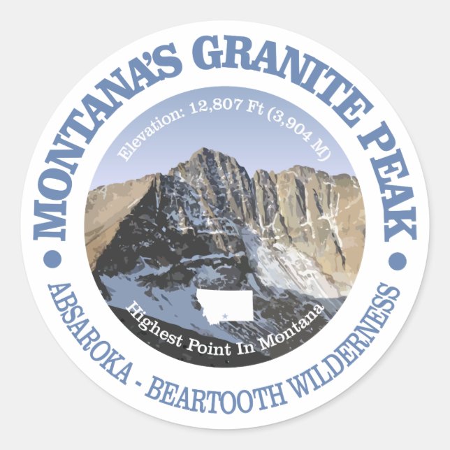 Granite Peak Classic Round Sticker (Front)