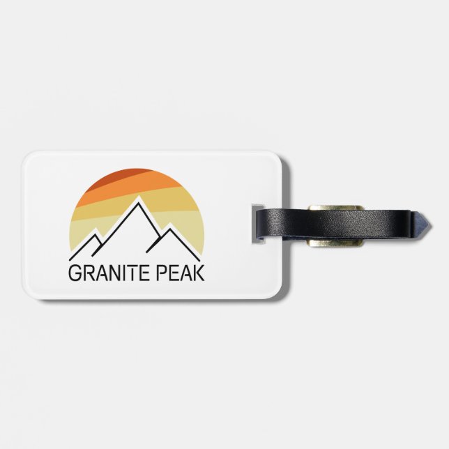 Granite Peak Montana Retro Luggage Tag (Back Horizontal)