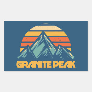 Granite Peak Montana Retro Turquoise Sticker