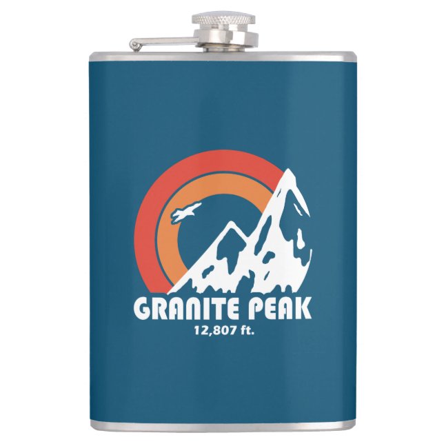Granite Peak Montana Sun Eagle Hip Flask (Front)