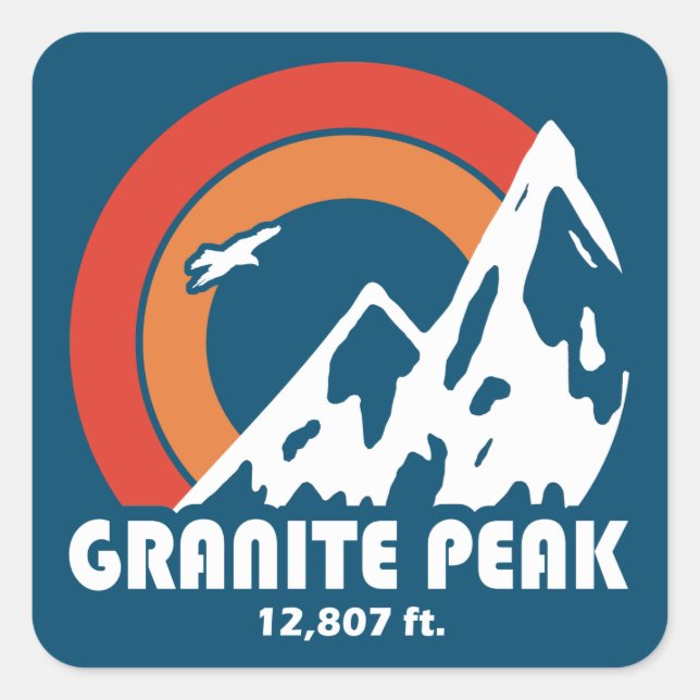 Granite Peak Montana Sun Eagle Square Sticker (Front)