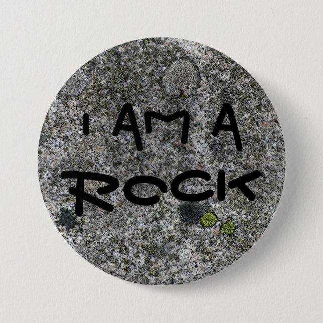 Granite Rock Grey I am a Rock 3 Inch Round Button (Front)