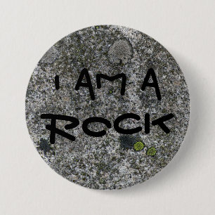 Granite Rock Grey I am a Rock 3 Inch Round Button
