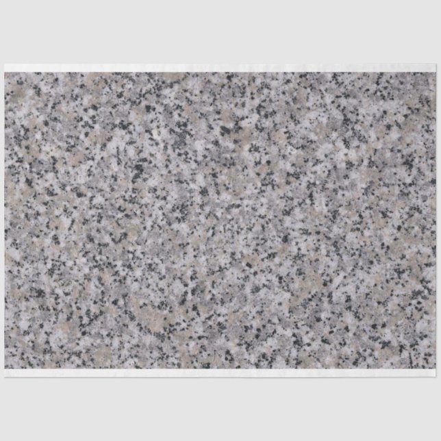 Granite Rock Marble Modern Black Grey Decoupage Tissue Paper (Front)