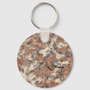Granite Rock Texture --- Pink Black White - Keychain