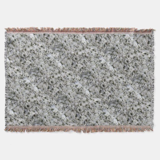 Granite Rock White Throw Blanket (Front)