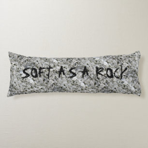 Granite Rock White with Text Body Pillow
