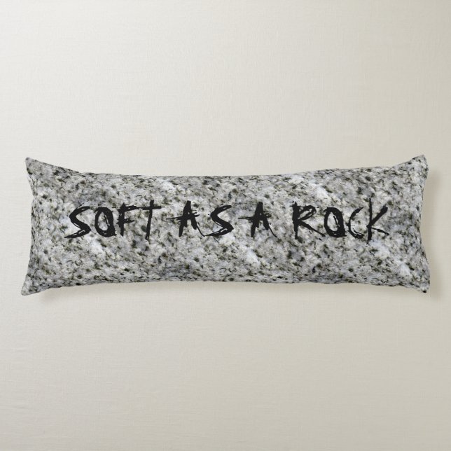 Granite Rock White with Text Body Pillow (Front)