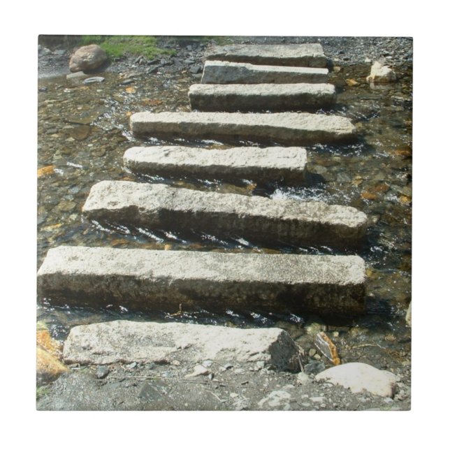 Granite Stepping stones across a river Tile (Front)