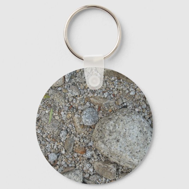 Granite Stones Print Grey Key Chain (Front)