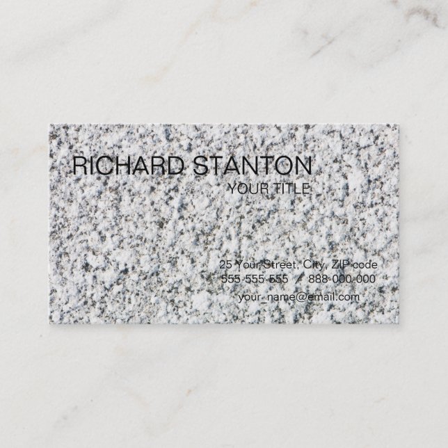 Granite surface pattern business card (Front)
