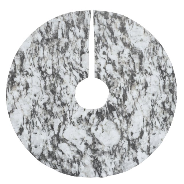 Granite texture | Background of marble in black Brushed Polyester Tree Skirt (Front)