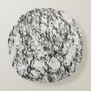 Granite texture   Background of marble in black Round Pillow