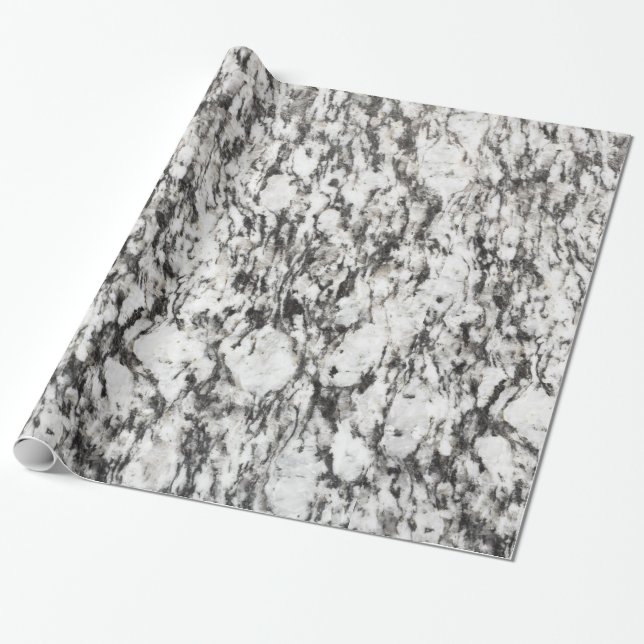 Granite texture | Background of marble in black Wrapping Paper (Unrolled)
