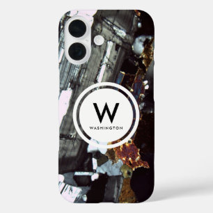 Granite Thin Section Monogram- Rock Texture iPhone 16 Case