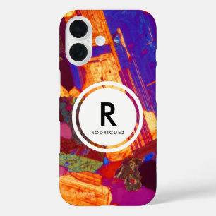 Granite Thin Section with Gypsum Plate Monogram iPhone 16 Case