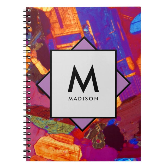 Granite Thin Section with Name and Monogram on Notebook (Front)