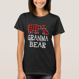 Granma Bear Christmas Pajama Red Plaid Buffalo Fam T-Shirt