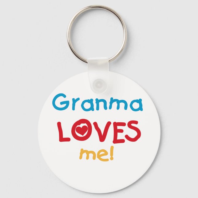 Granma Loves Me T-shirts and Gifts Keychain (Front)